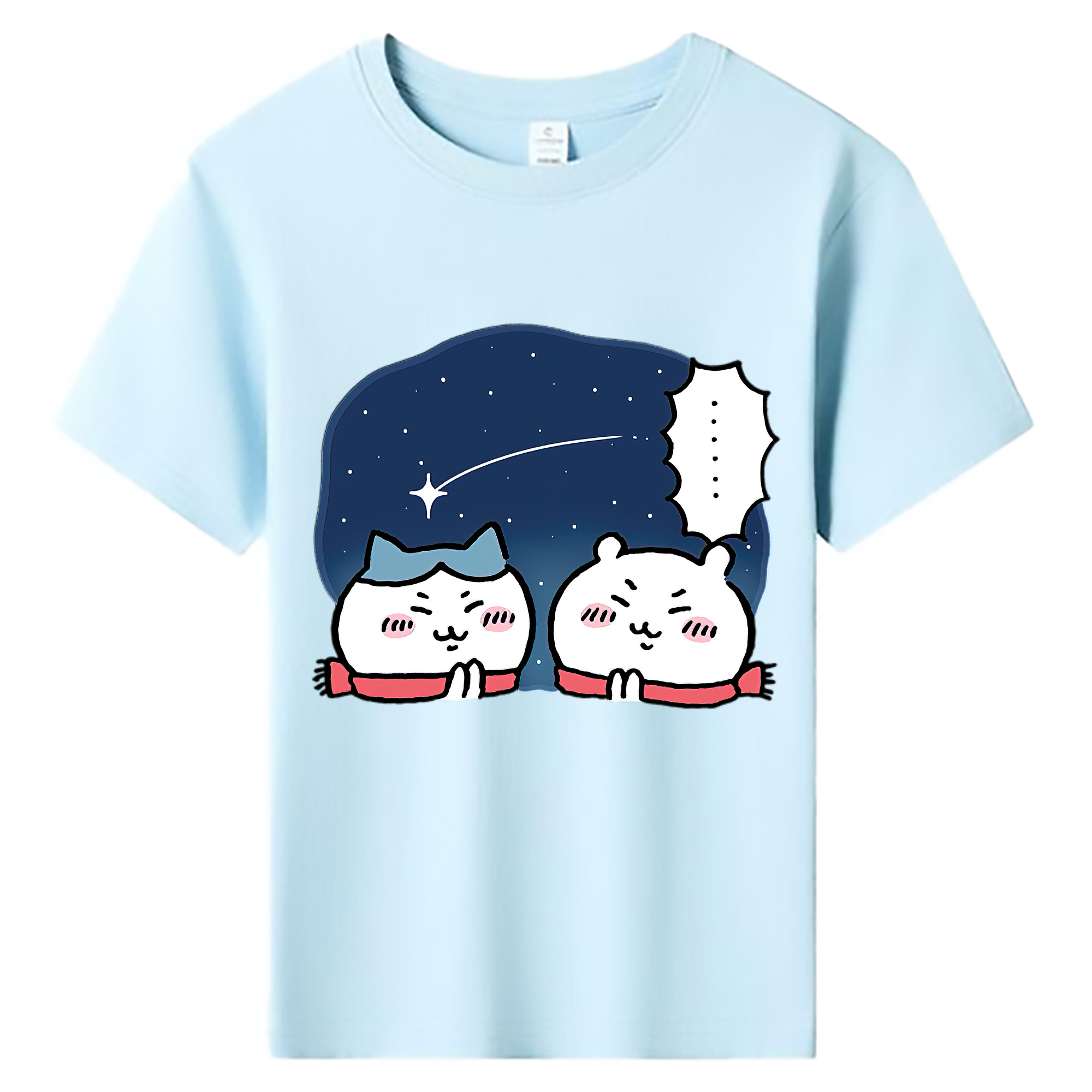（画像用） ちいかわ ハチワレ Chii-kawa hachiware 綿100％キッズTシャツ（フロントプリント）